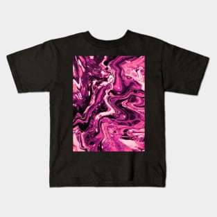 Going Nuclear - Abstract Acrylic Pour Painting - Hot Pink Variant Kids T-Shirt